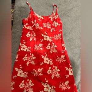 Red floral dress